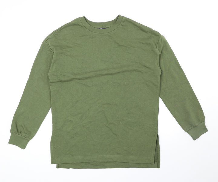 Marks and Spencer Womens Green Cotton Pullover Sweatshirt Size 8 Pullover