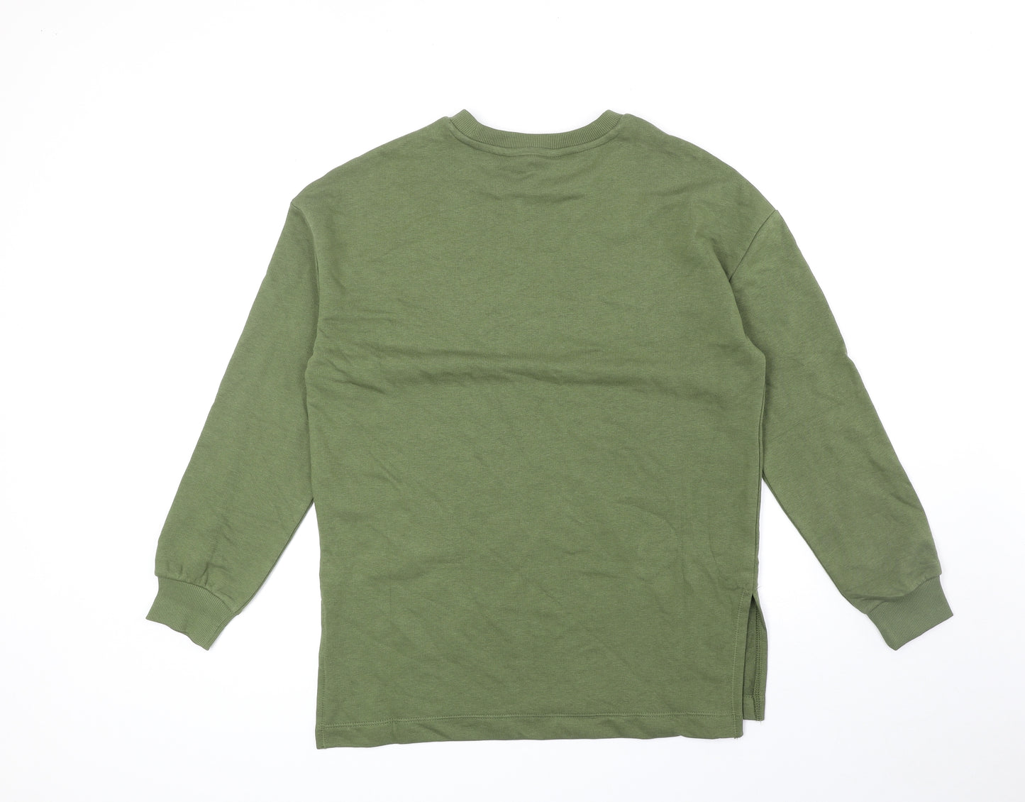 Marks and Spencer Womens Green Cotton Pullover Sweatshirt Size 8 Pullover
