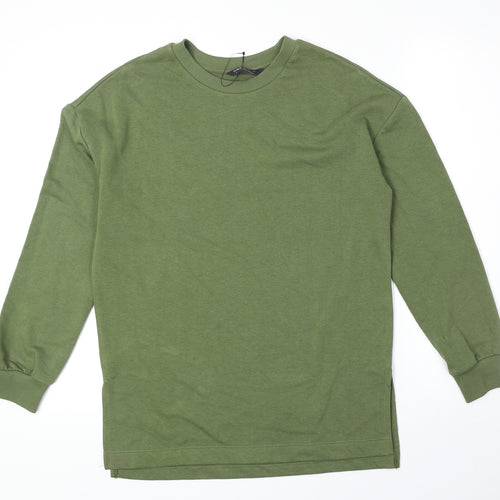 Marks and Spencer Womens Green Cotton Pullover Sweatshirt Size 6 Pullover