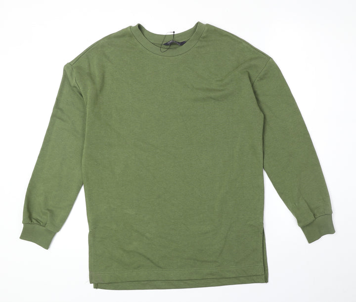 Marks and Spencer Womens Green Cotton Pullover Sweatshirt Size 6 Pullover