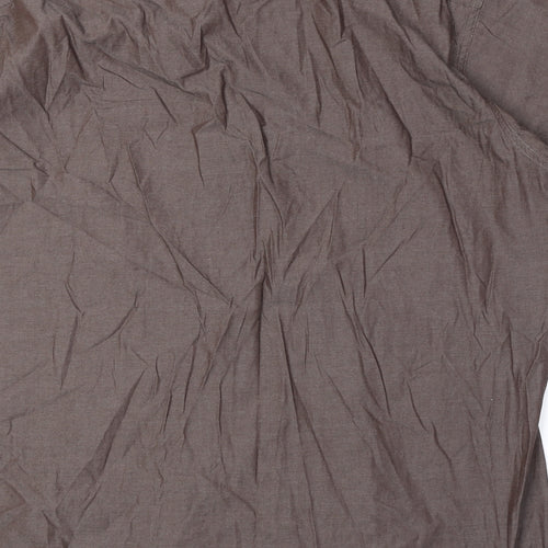 Kenneth Cole Womens Brown 100% Cotton Basic Button-Up Size 16 Collared
