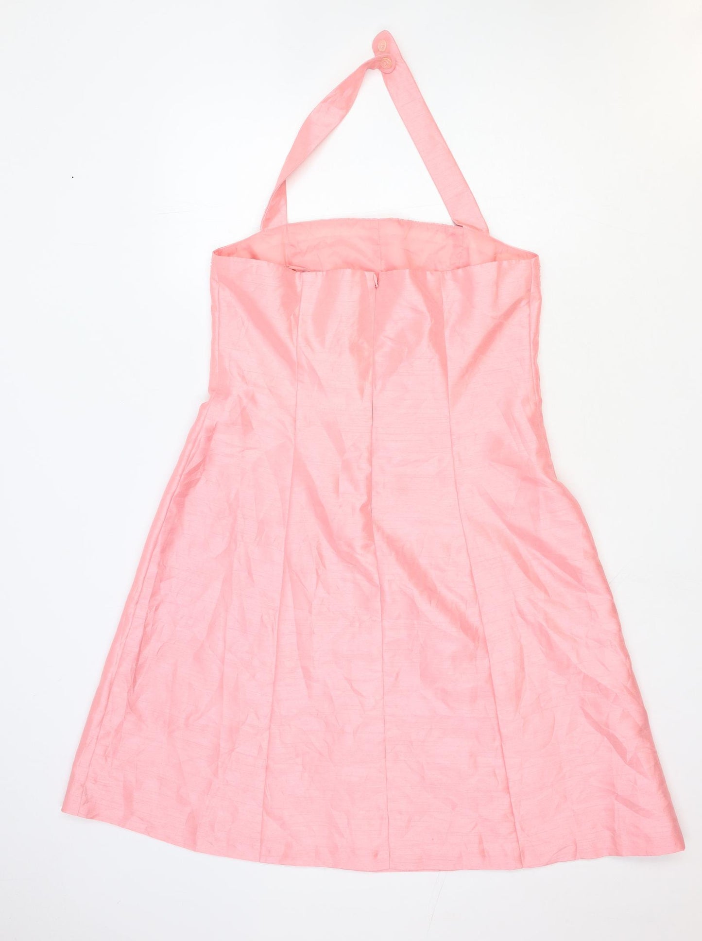 Positive Attitude Womens Pink Polyester Mini Size 16 Halter Zip