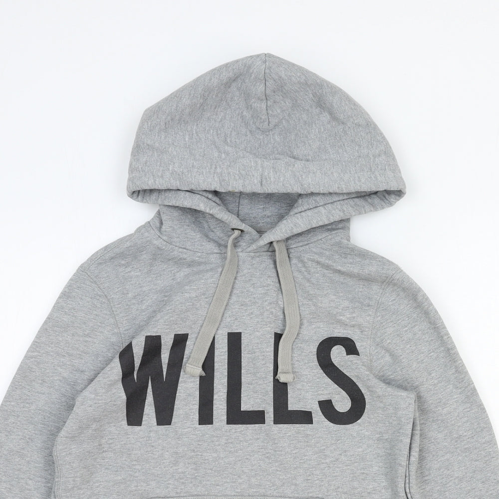 Jack Wills Womens Grey Cotton Pullover Hoodie Size 8 Pullover
