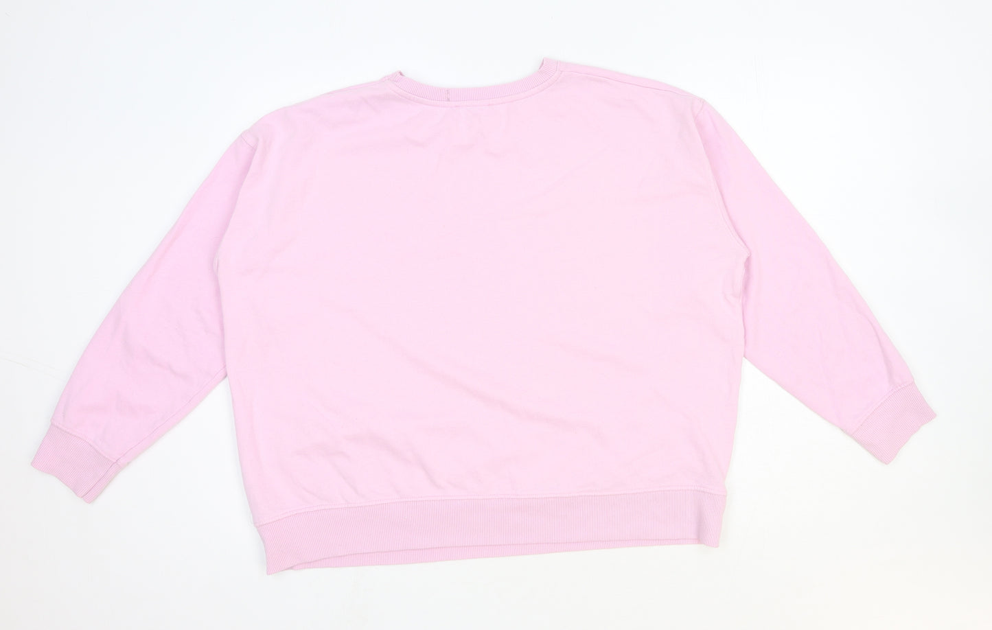 New Look Womens Pink Cotton Pullover Sweatshirt Size M Pullover - Nothing to Wear