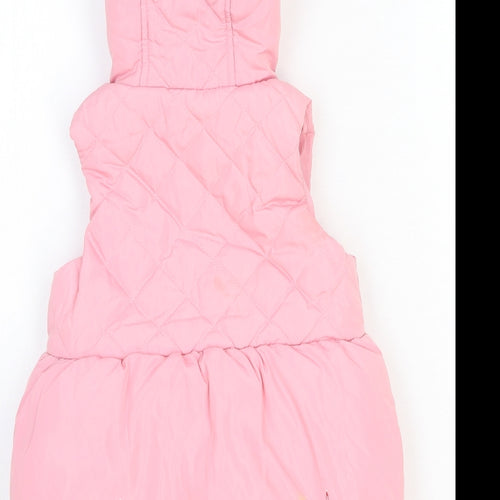 Authentic Girls Pink Puffer Jacket Jacket Size 9-12 Months Zip - Cute Animals Print