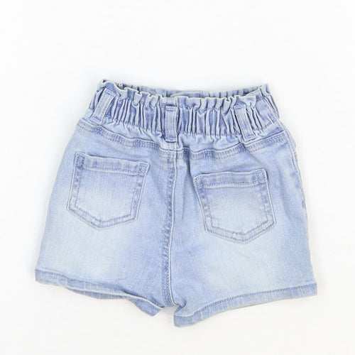 Primark Baby Blue Cotton Cropped Jeans Size 6-9 Months L50 cm Snap