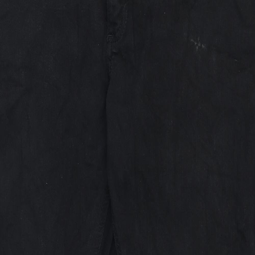 Marks and Spencer Mens Black Cotton Straight Jeans Size 34 in Slim Zip