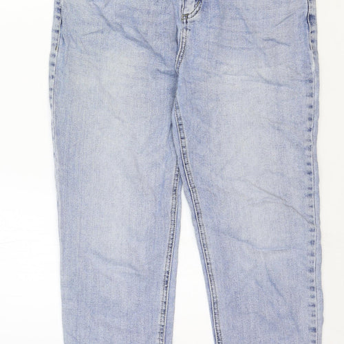 OPUS Womens Blue Cotton Straight Jeans Size 12 Regular Zip