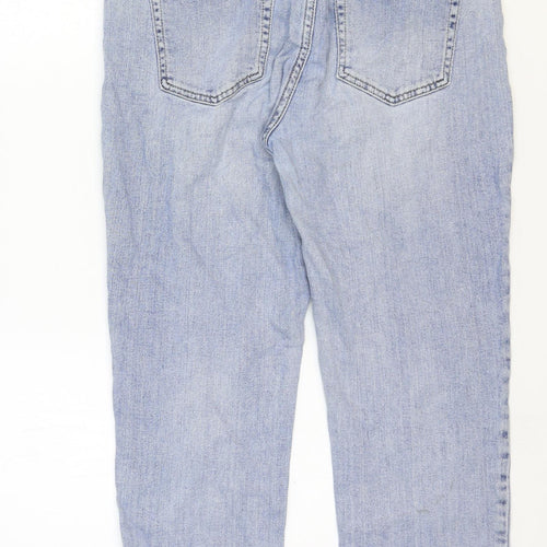 OPUS Womens Blue Cotton Straight Jeans Size 12 Regular Zip
