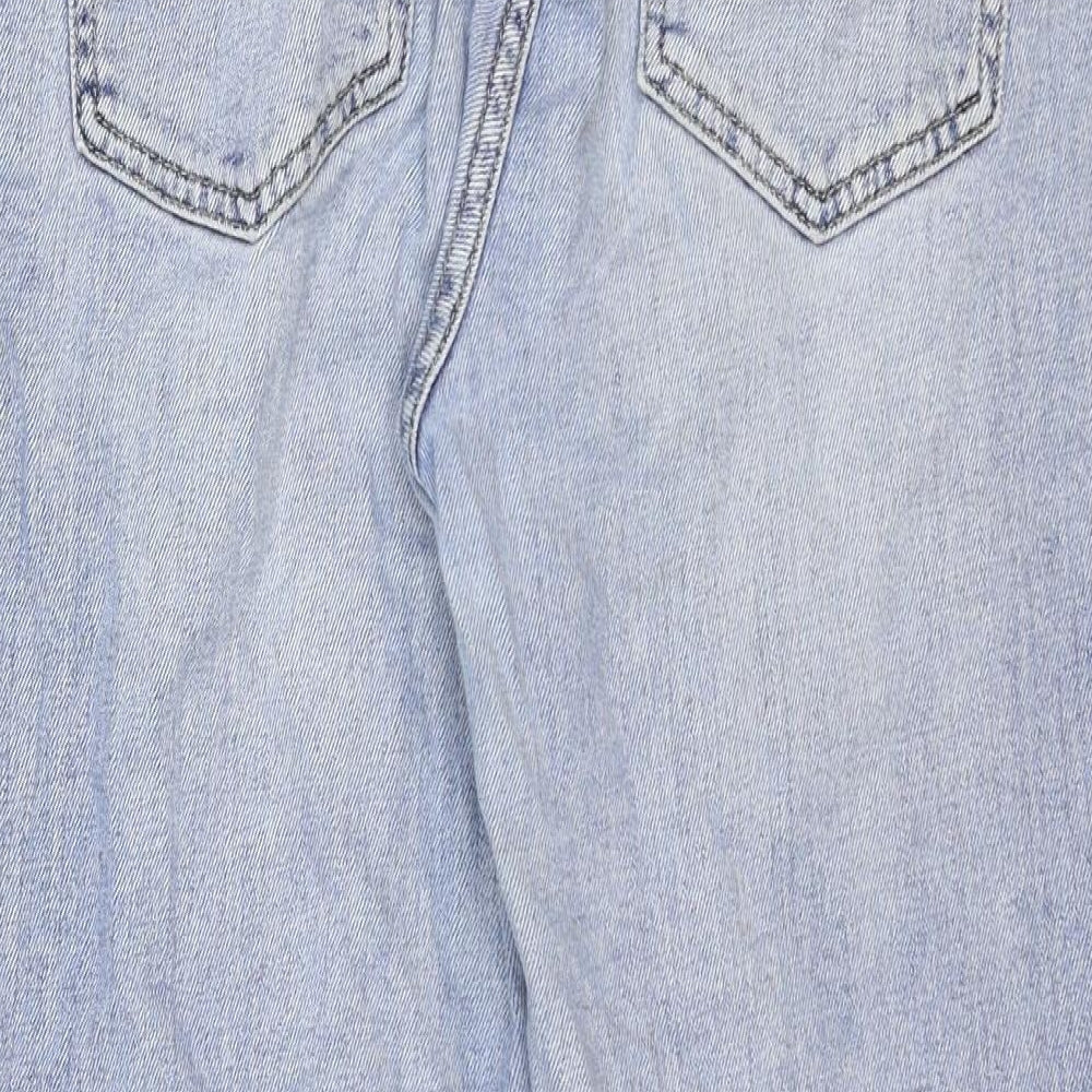 OPUS Womens Blue Cotton Straight Jeans Size 12 Regular Zip