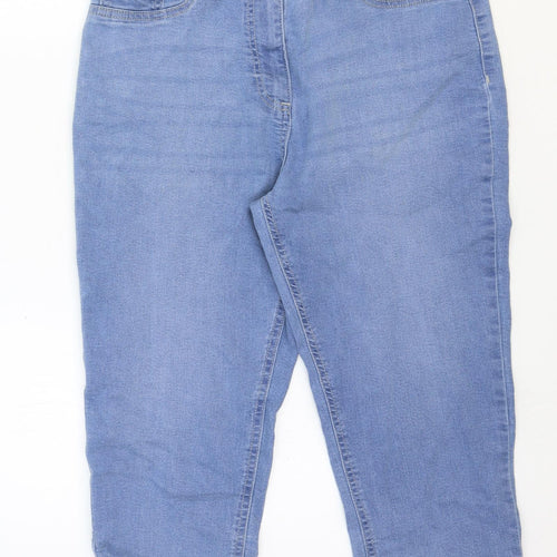 NEXT Womens Blue Cotton Straight Jeans Size 12 Regular Zip
