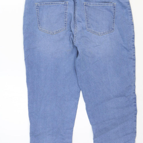 NEXT Womens Blue Cotton Straight Jeans Size 12 Regular Zip