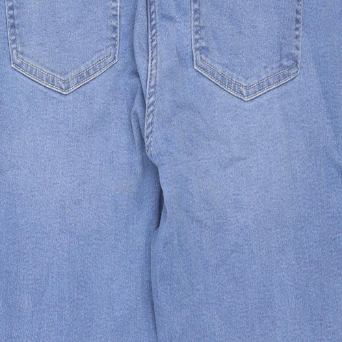 NEXT Womens Blue Cotton Straight Jeans Size 12 Regular Zip