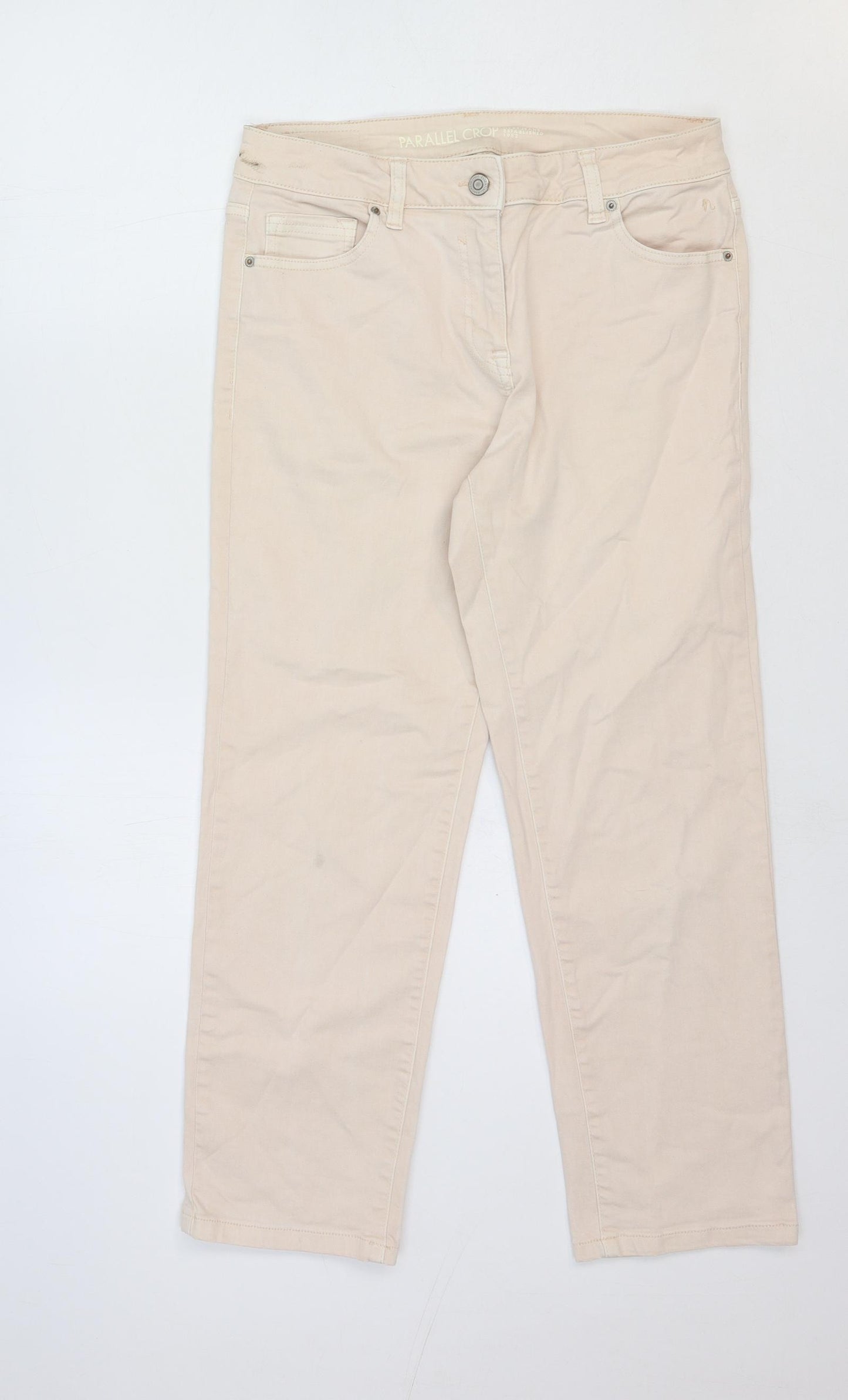 NEXT Womens Pink Cotton Straight Jeans Size 12 Regular Zip