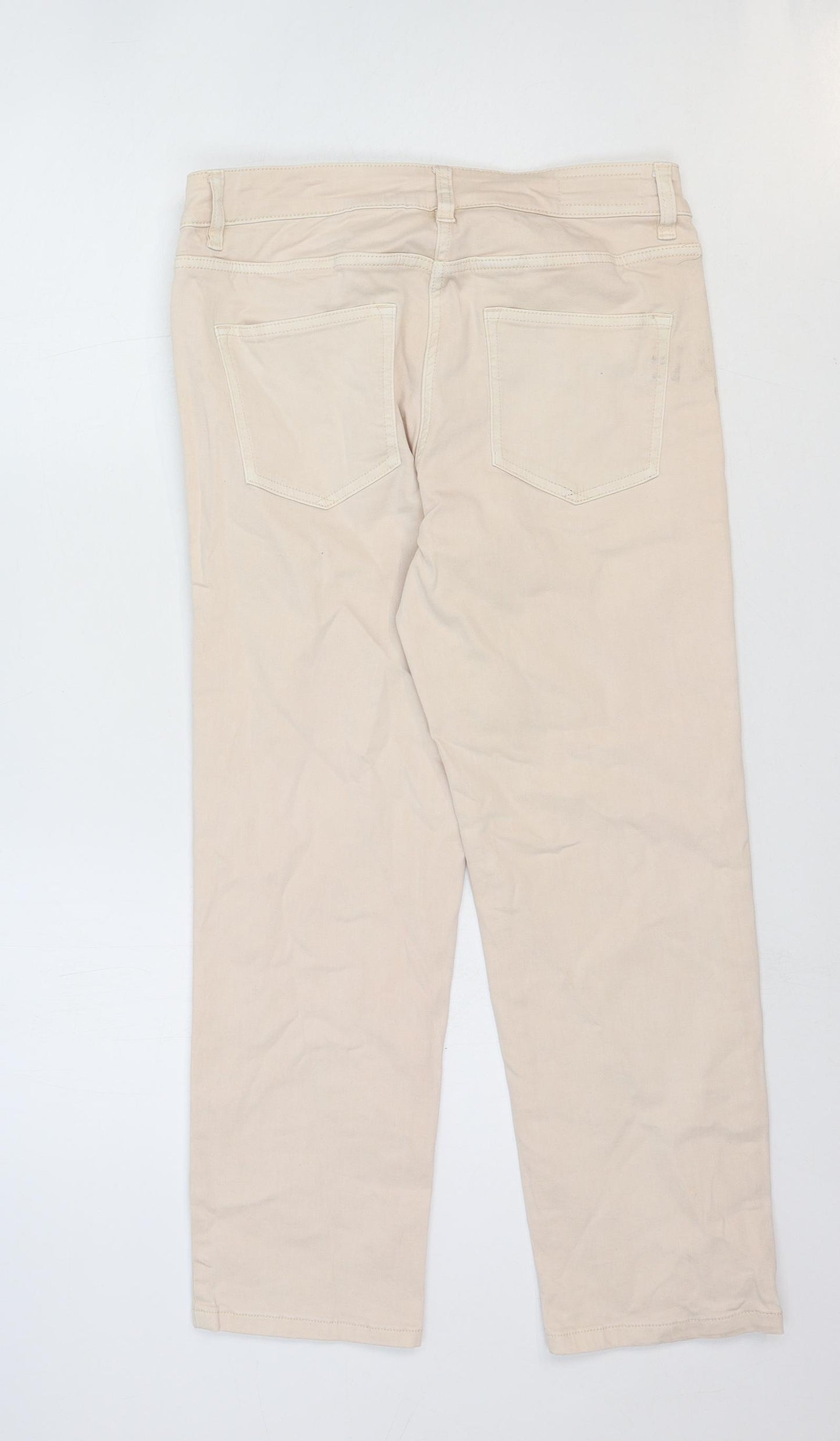 NEXT Womens Pink Cotton Straight Jeans Size 12 Regular Zip