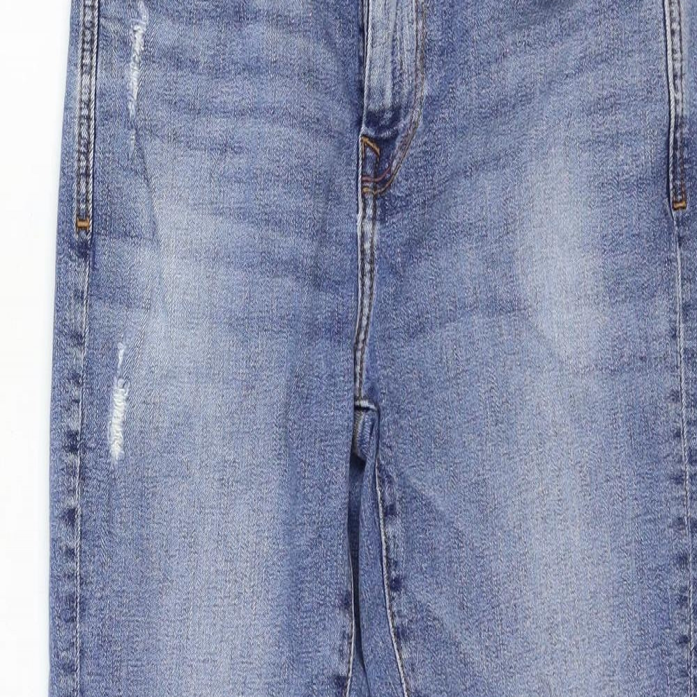 Zara Womens Blue Cotton Skinny Jeans Size 6 Regular Zip
