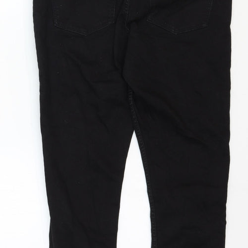 Marks and Spencer Womens Black Cotton Skinny Jeans Size 16 Regular Zip