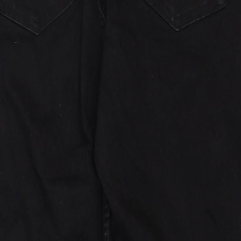 Marks and Spencer Womens Black Cotton Skinny Jeans Size 16 Regular Zip