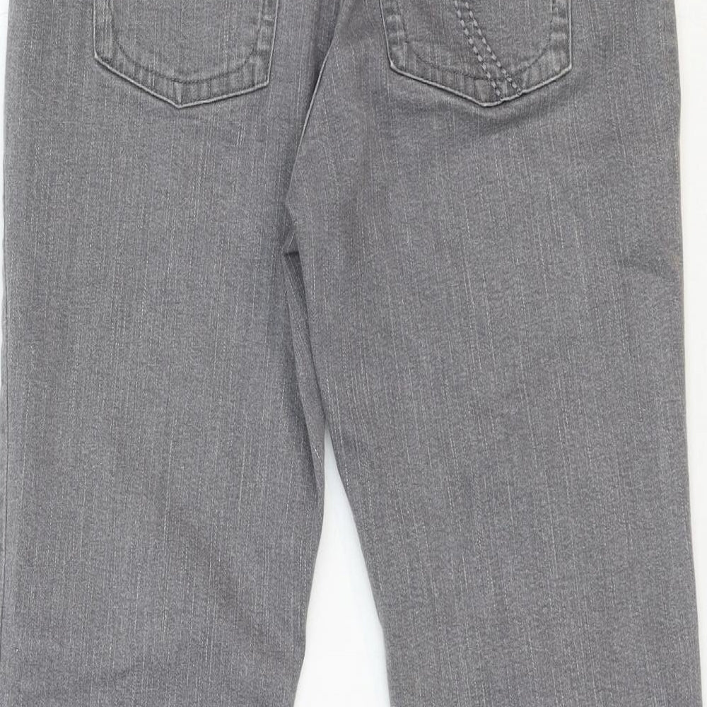Per Una Womens Grey Cotton Bootcut Jeans Size 14 Regular Zip