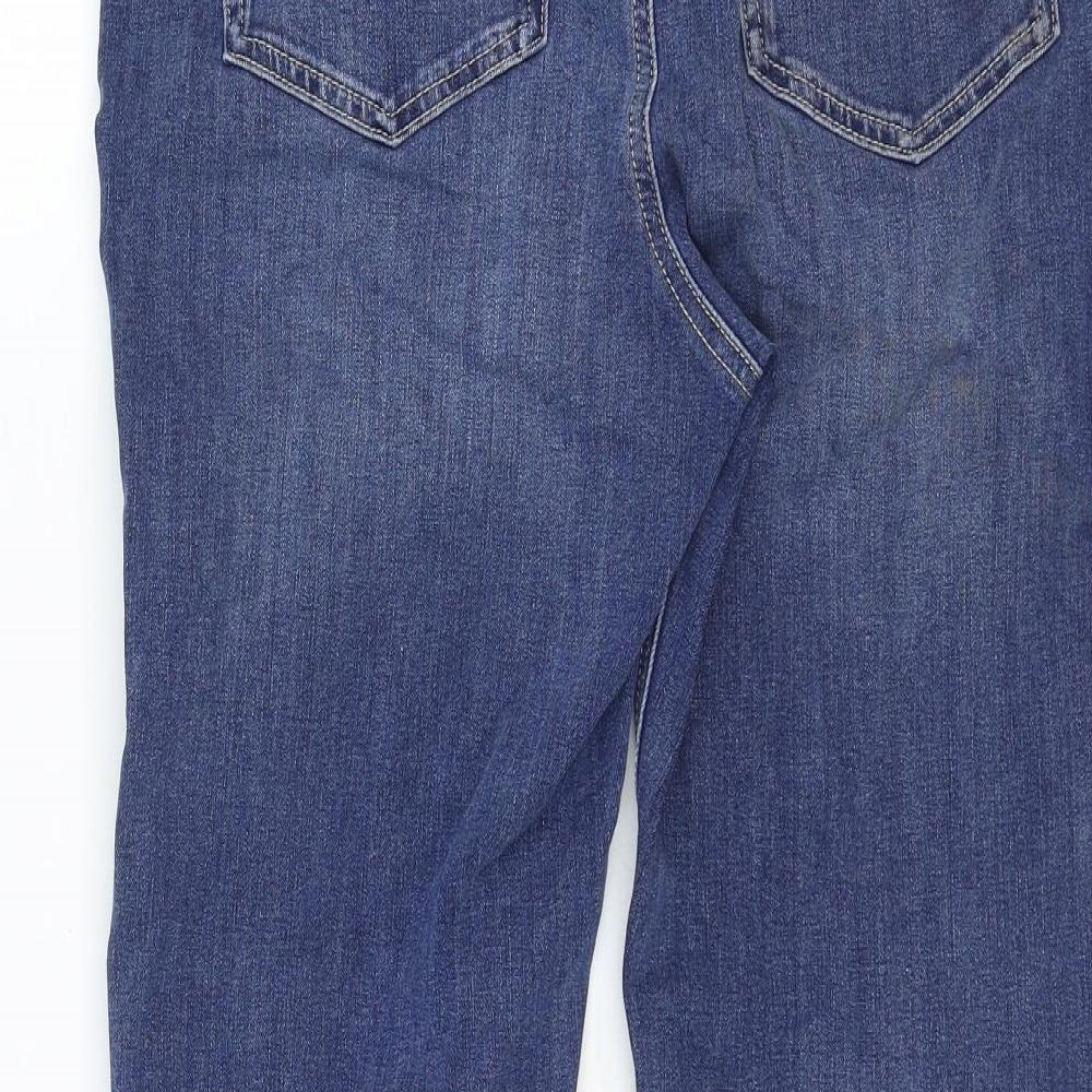 Marks and Spencer Womens Blue Cotton Skinny Jeans Size 16 Regular Zip