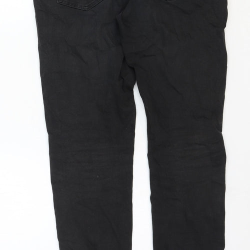 Uniqlo Womens Black Cotton Skinny Jeans Size 12 Regular Zip