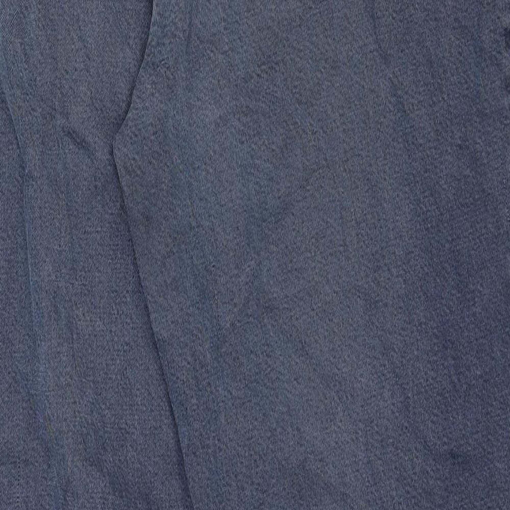 Marks and Spencer Womens Blue Cotton Straight Jeans Size 14 Regular Zip