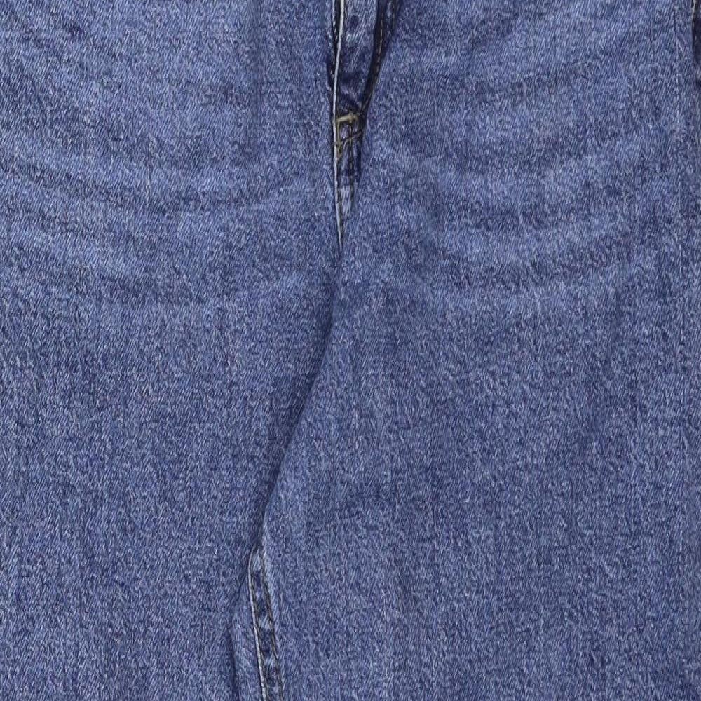George Womens Blue Cotton Straight Jeans Size 12 Regular Zip