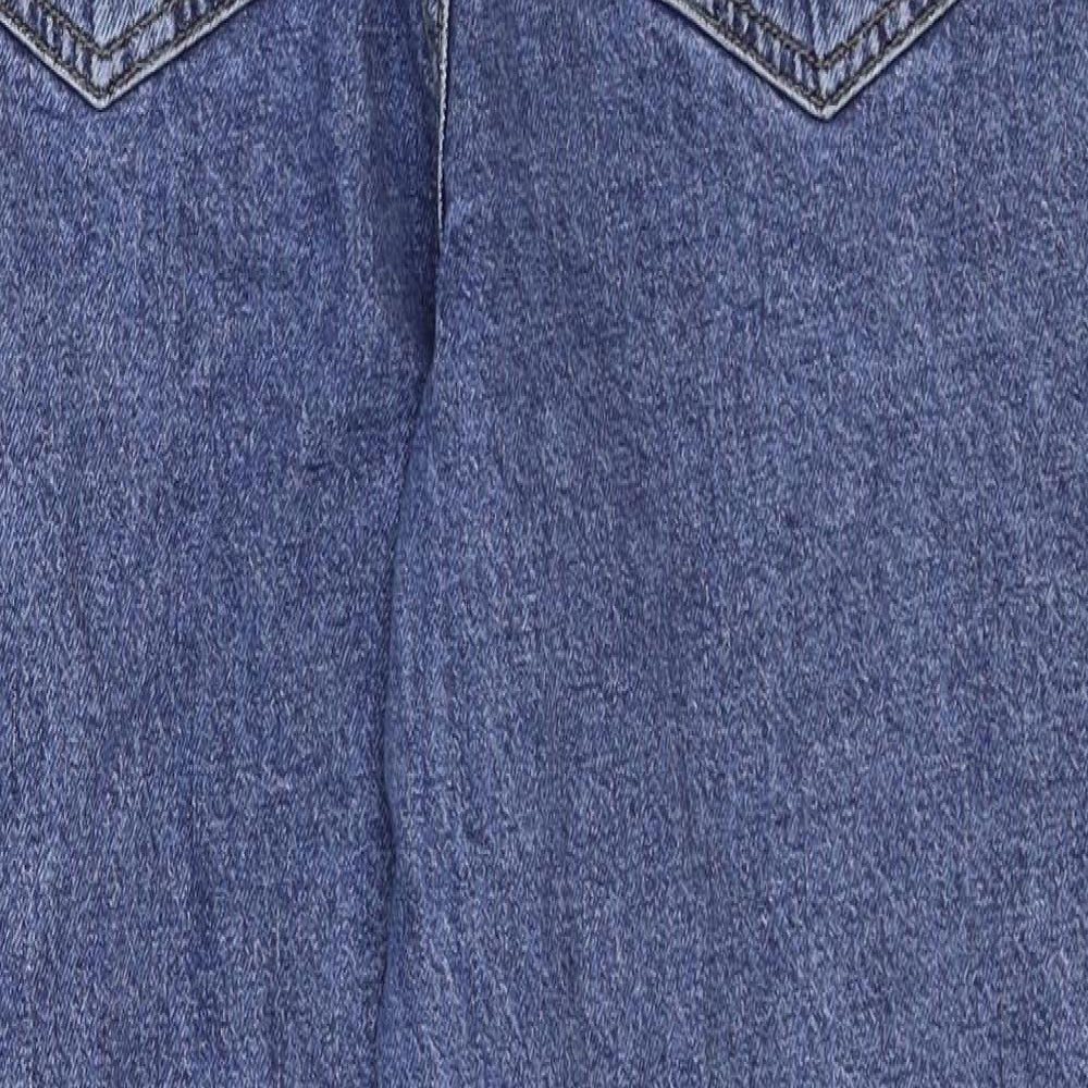 George Womens Blue Cotton Straight Jeans Size 12 Regular Zip