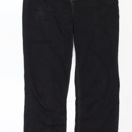 ASOS Womens Black Cotton Straight Jeans Size 28 in Regular Zip