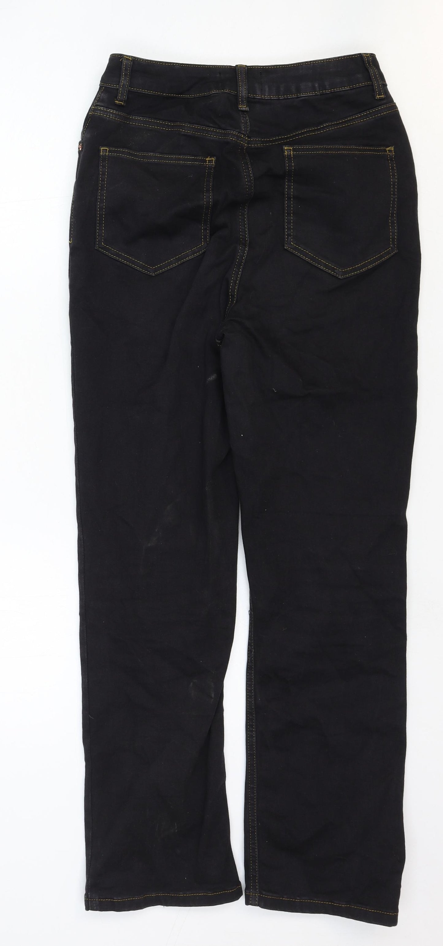 ASOS Womens Black Cotton Straight Jeans Size 28 in Regular Zip