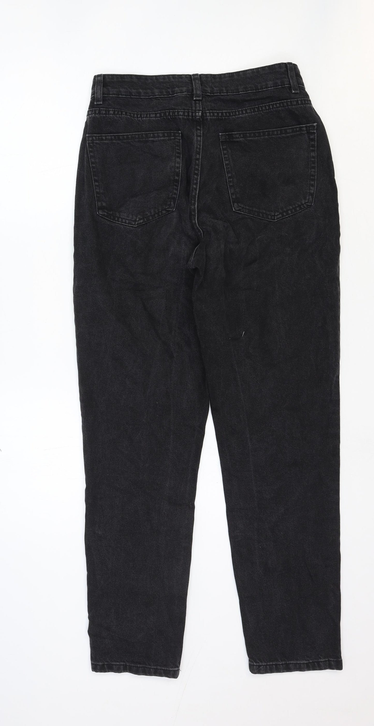 Denim & Co. Womens Black Cotton Straight Jeans Size 10 Regular Zip