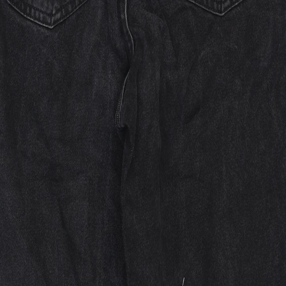 Denim & Co. Womens Black Cotton Straight Jeans Size 10 Regular Zip