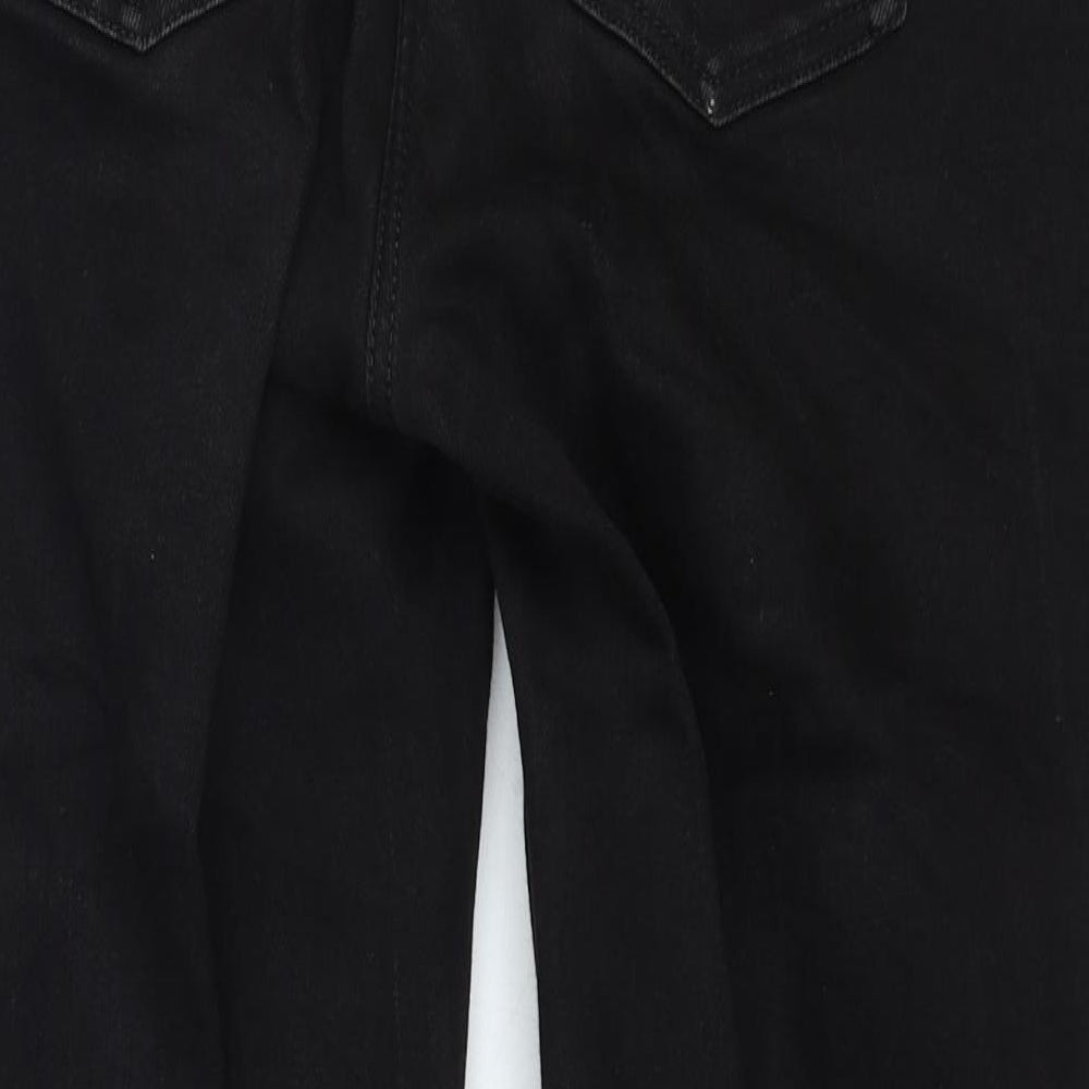 NEXT Womens Black Cotton Straight Jeans Size 16 Regular Zip
