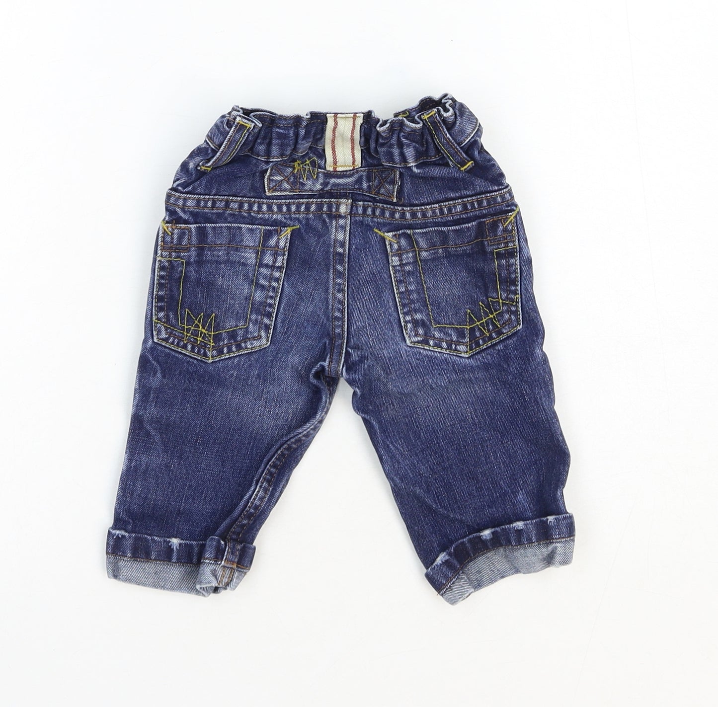 NEXT Baby Blue Cotton Jogger Jeans Size 6-9 Months L50 cm Button