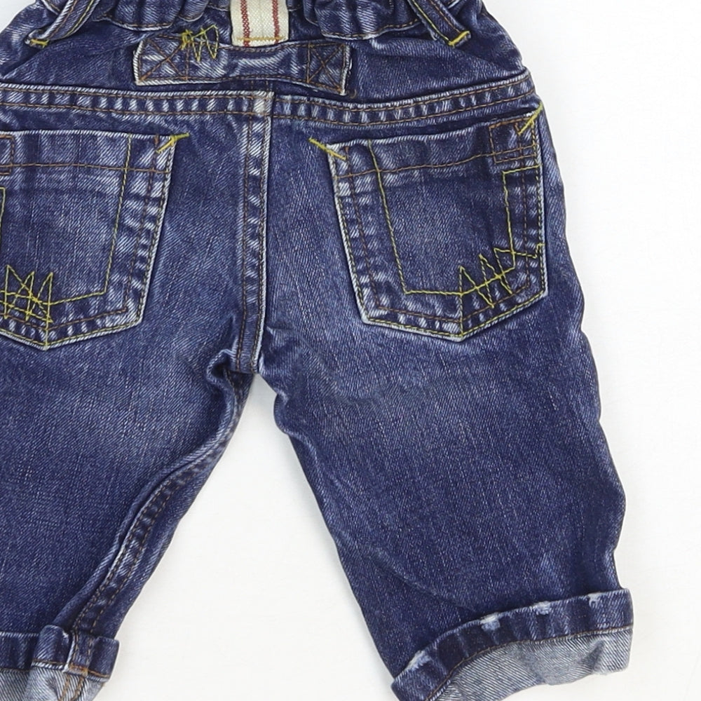 NEXT Baby Blue Cotton Jogger Jeans Size 6-9 Months L50 cm Button