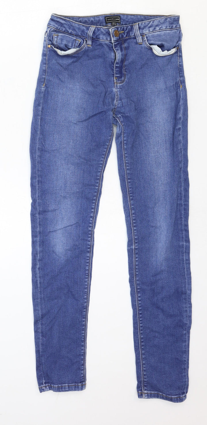 Waredenim Womens Blue Cotton Skinny Jeans Size 12 Regular Zip