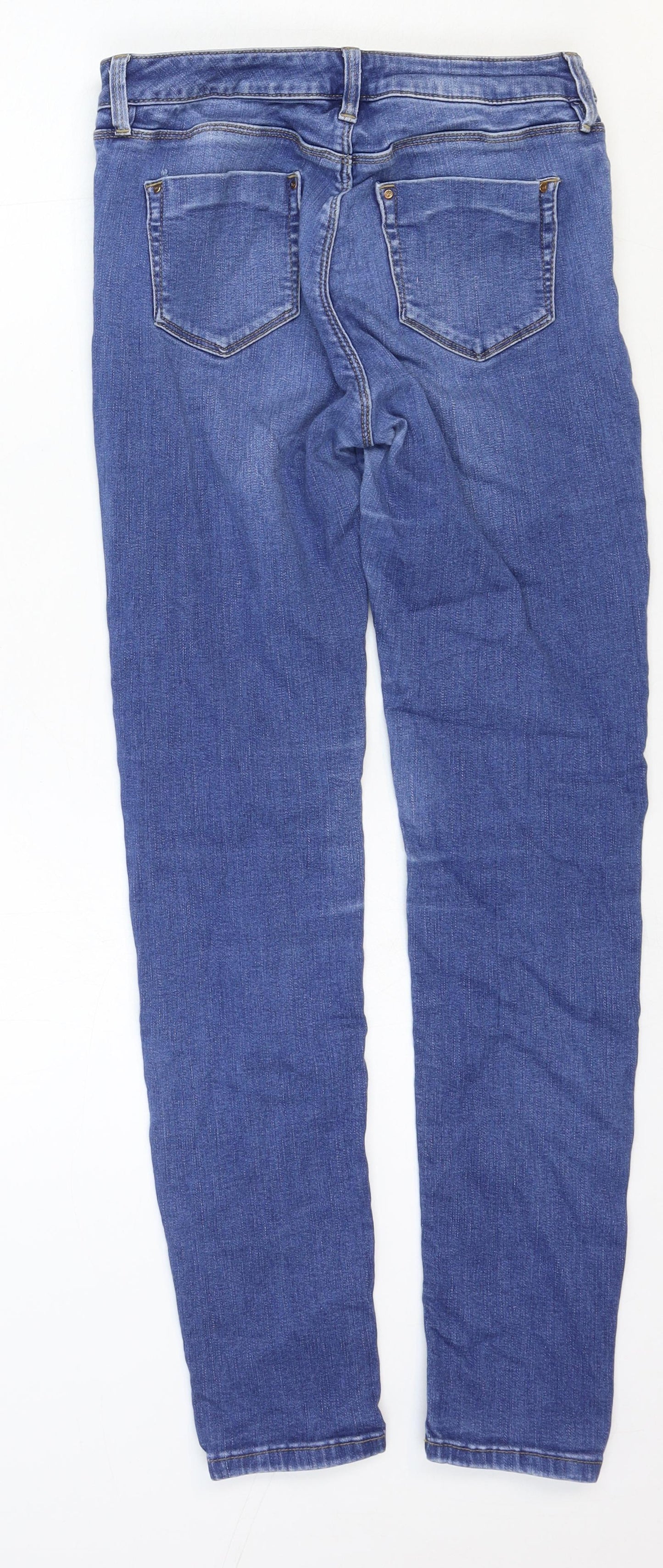 Waredenim Womens Blue Cotton Skinny Jeans Size 12 Regular Zip