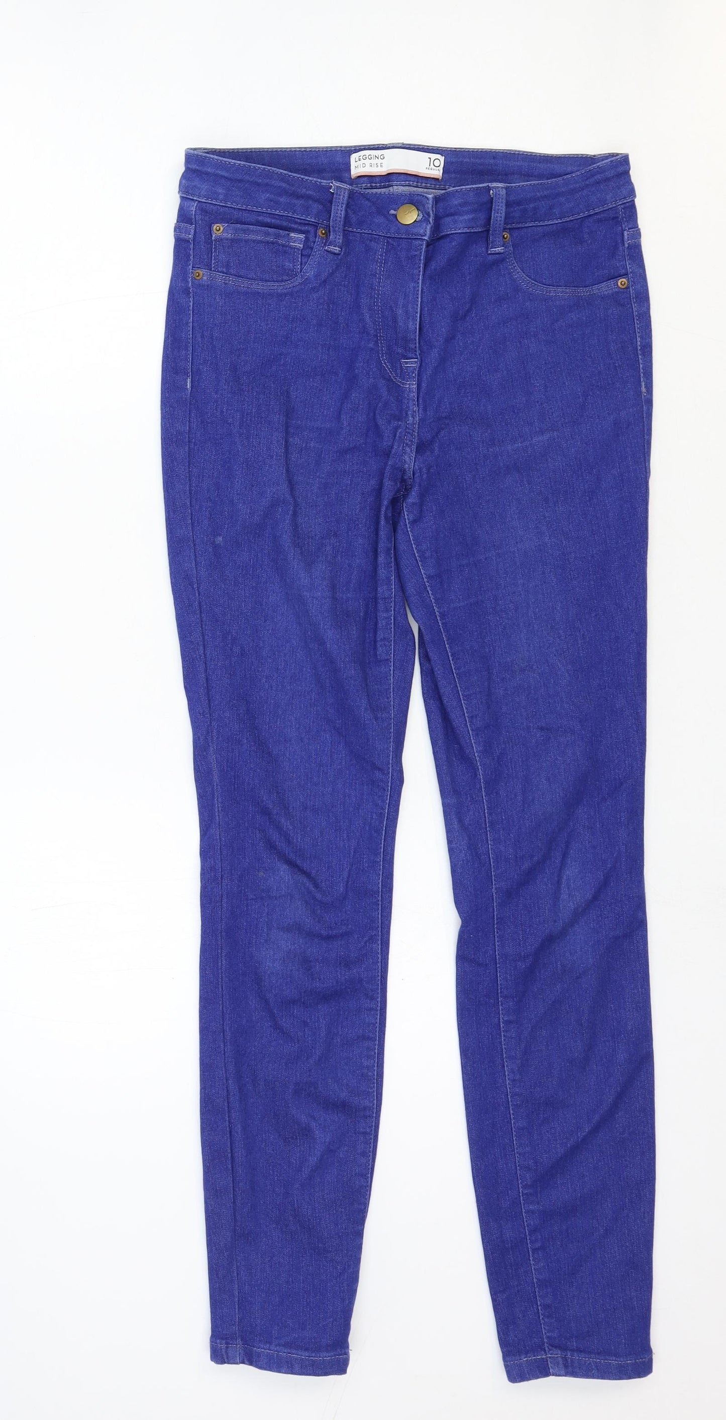 NEXT Womens Blue Cotton Jegging Jeans Size 10 Regular Zip