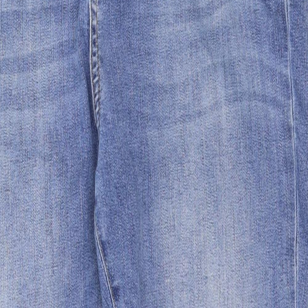 Mint Velvet Womens Blue Cotton Skinny Jeans Size 14 Regular Zip