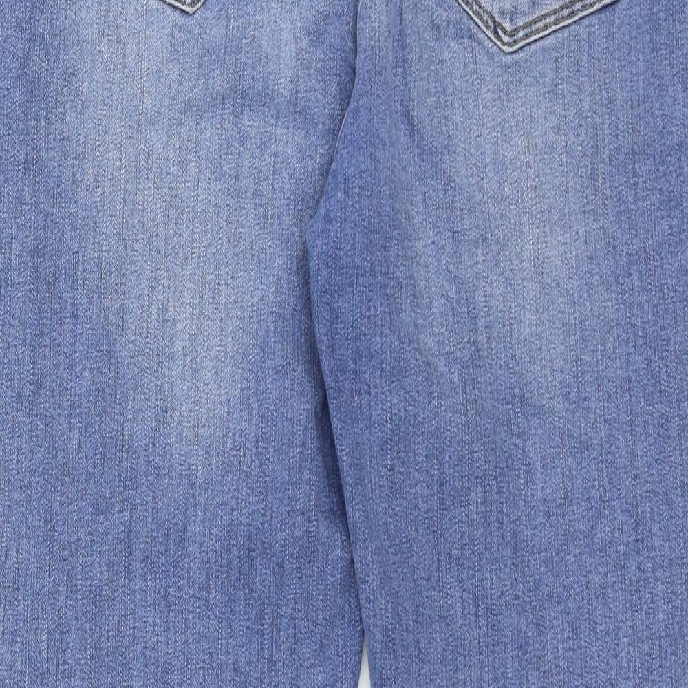 Mint Velvet Womens Blue Cotton Skinny Jeans Size 14 Regular Zip