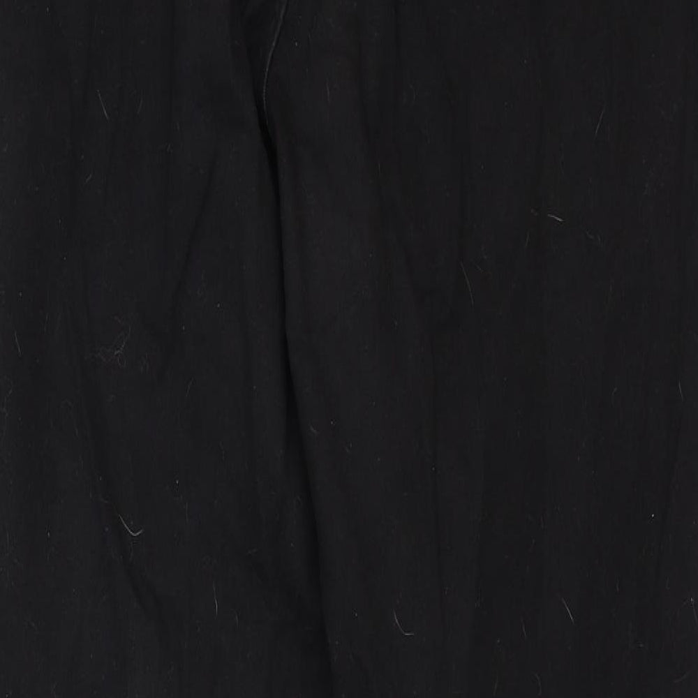 In the Style Womens Black Cotton Straight Jeans Size 18 Regular Button