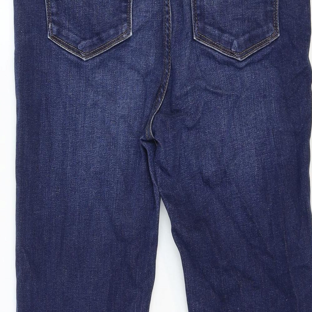 Marks and Spencer Womens Blue Cotton Straight Jeans Size 12 Regular Zip