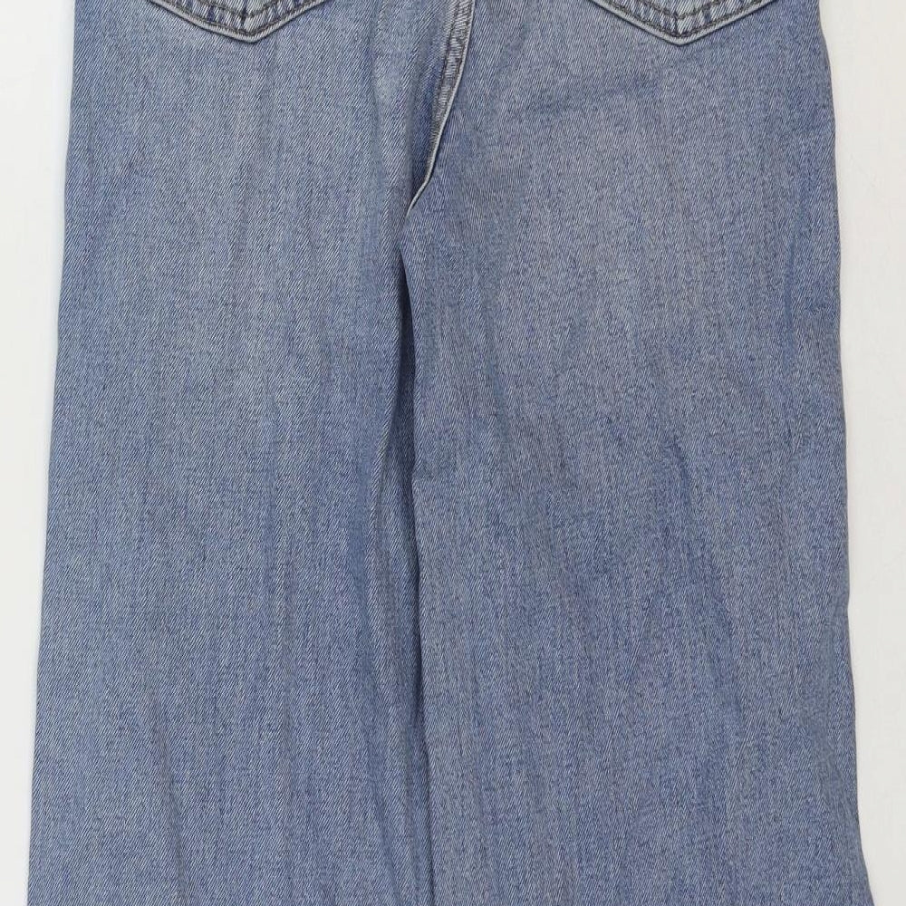 Marks and Spencer Womens Blue Cotton Straight Jeans Size 8 Regular Zip