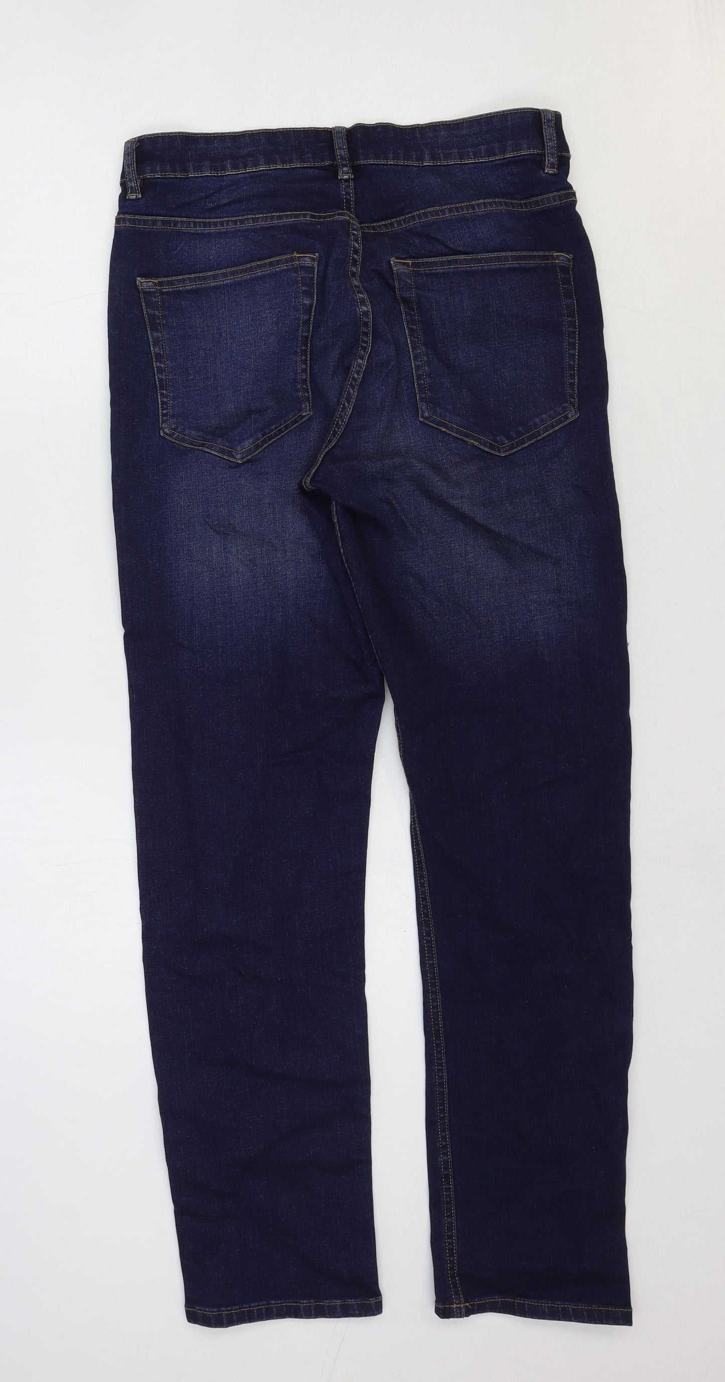 NEXT Mens Blue Cotton Straight Jeans Size 30 in Regular Zip