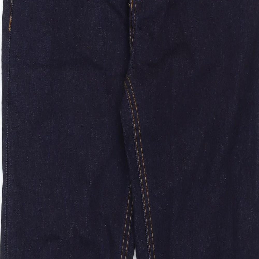 Bershka Womens Blue Cotton Straight Jeans Size 8 Regular Zip