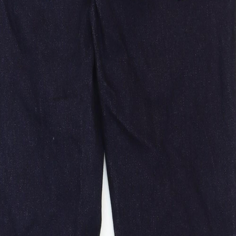 Bershka Womens Blue Cotton Straight Jeans Size 8 Regular Zip