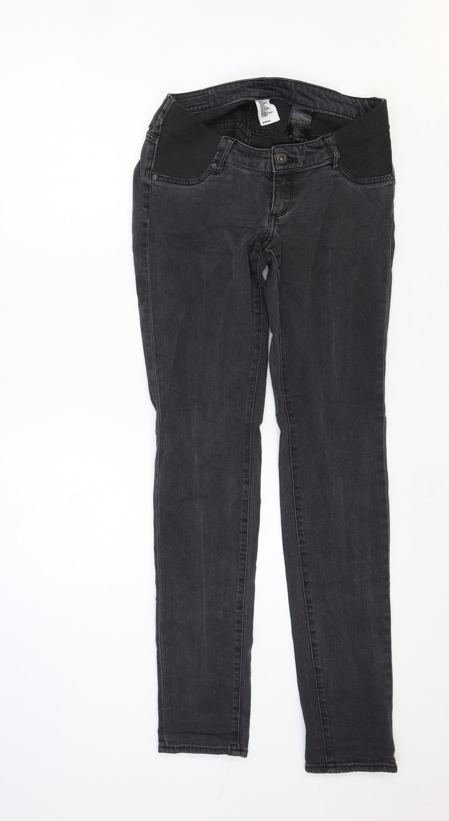 &Denim Womens Black Cotton Straight Jeans Size 10 Regular Zip