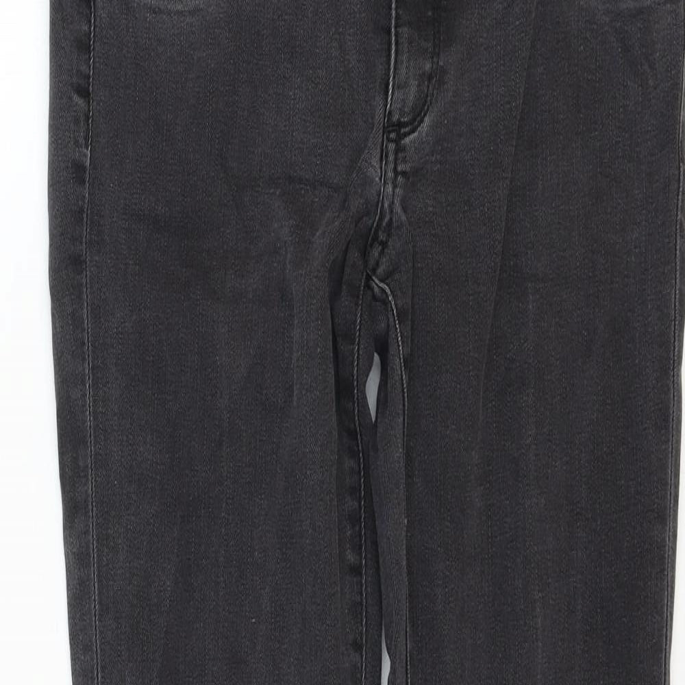 &Denim Womens Black Cotton Straight Jeans Size 10 Regular Zip