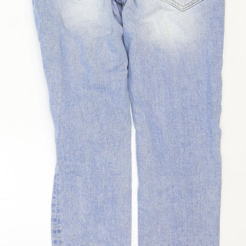 Miss Denim Womens Blue Cotton Straight Jeans Size 8 Regular Zip