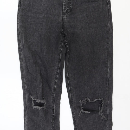 ASOS Womens Grey Cotton Straight Jeans Size 28 in Regular Zip